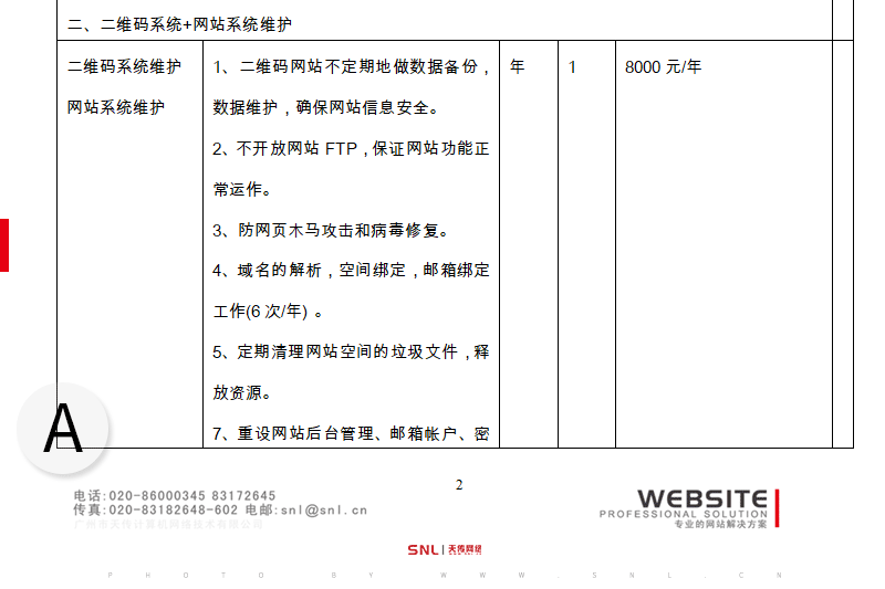 网站维护多少钱