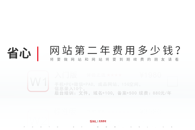 网站第二年费用