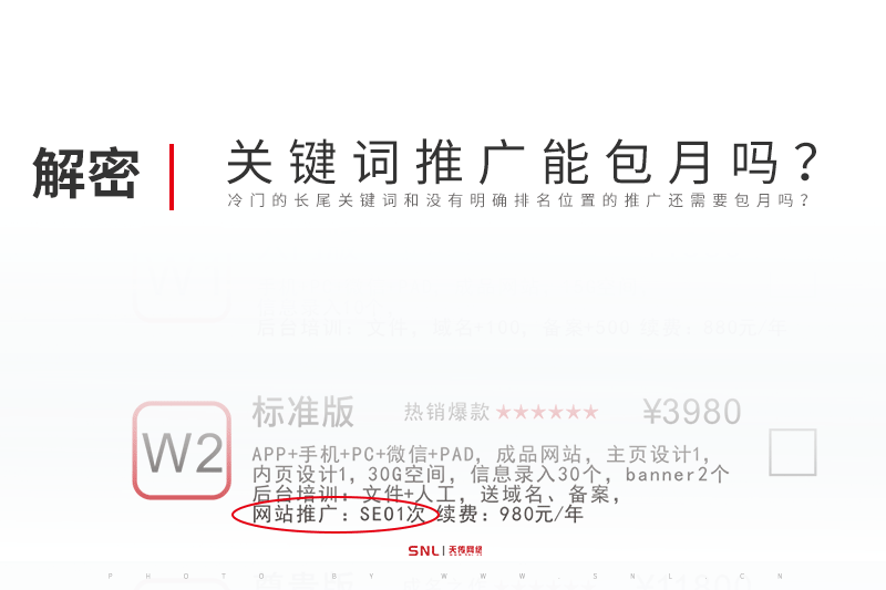 关键词网络推广能包月吗？